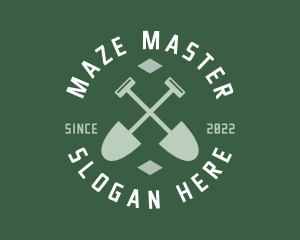 Gardener Landscaping Shovel logo design