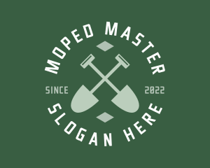 Gardener Landscaping Shovel logo design