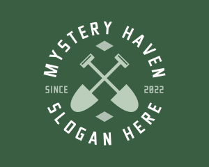 Gardener Landscaping Shovel logo design