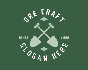 Gardener Landscaping Shovel logo design