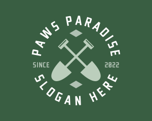 Gardener Landscaping Shovel logo design