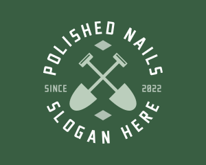 Gardener Landscaping Shovel logo design