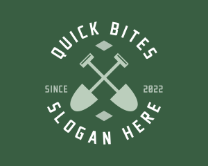 Gardener Landscaping Shovel logo design