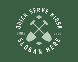 Gardener Landscaping Shovel logo design