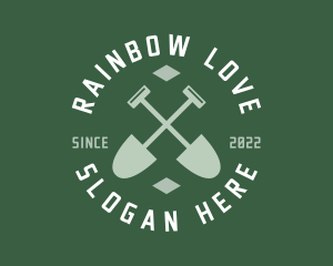 Gardener Landscaping Shovel logo design