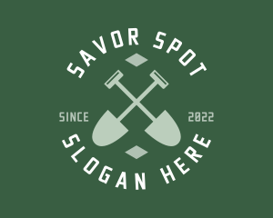 Gardener Landscaping Shovel logo design