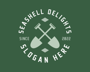 Gardener Landscaping Shovel logo design