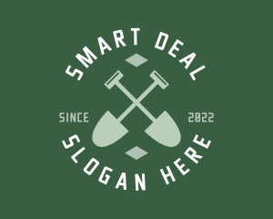 Gardener Landscaping Shovel logo design