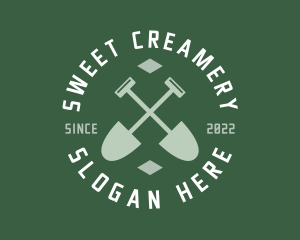 Gardener Landscaping Shovel logo design