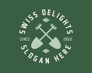 Gardener Landscaping Shovel logo design