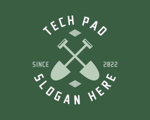 Gardener Landscaping Shovel logo design