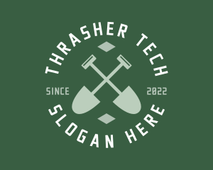 Gardener Landscaping Shovel logo design