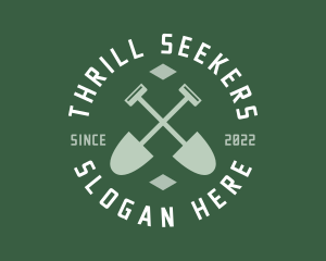 Gardener Landscaping Shovel logo design