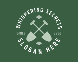 Gardener Landscaping Shovel logo design