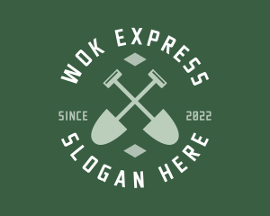 Gardener Landscaping Shovel logo design