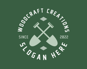 Gardener Landscaping Shovel logo design