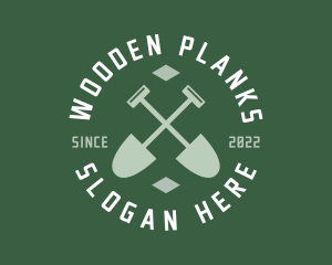 Gardener Landscaping Shovel logo design