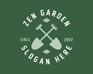 Gardener Landscaping Shovel logo design