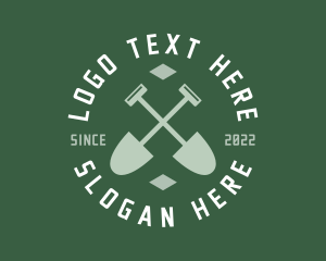 Spade - Gardener Landscaping Shovel logo design