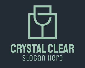 Glassware - Wine Glass Square logo design