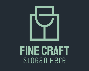 Wine Glass Square logo design