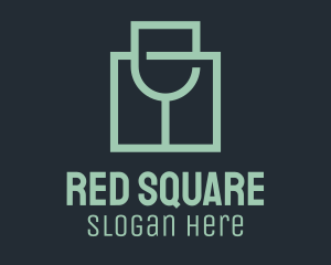 Wine Glass Square logo design