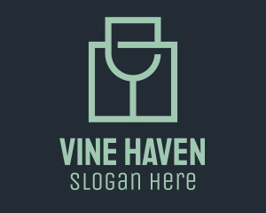 Wine Glass Square logo design