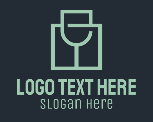 Liqueur - Wine Glass Square logo design