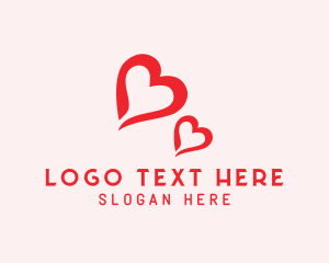 Duo - Heart Pair Couple logo design