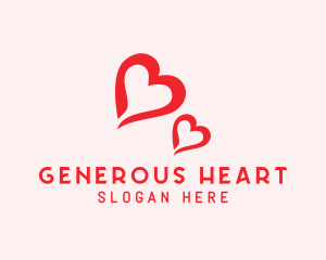 Heart Pair Couple logo design