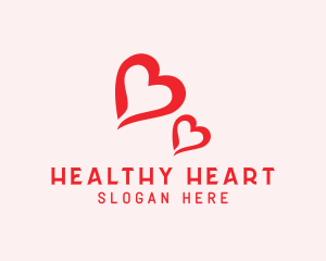 Heart Pair Couple logo design