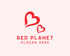 Heart Pair Couple logo design