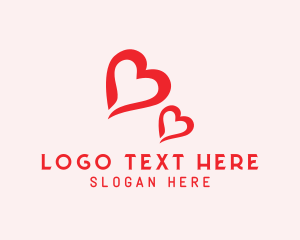 Valentine - Heart Pair Couple logo design