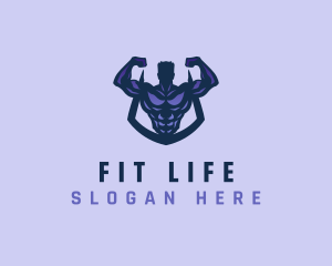 Fitness Man Bodybuilder logo design