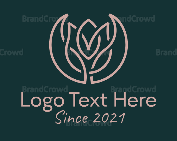 Pink Tulip Flower Logo