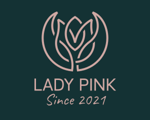 Pink Tulip Flower  logo design