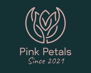 Pink Tulip Flower  logo design