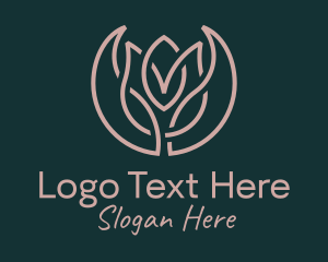 Pink Tulip Flower  Logo