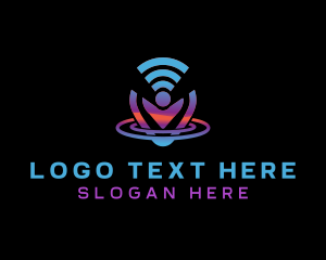 Satellite - Wifi Location Signal logo design