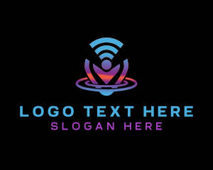 Location Pin - Wifi Location Signal logo design