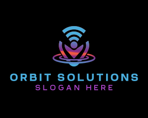 Satellite - Wifi Location Signal logo design