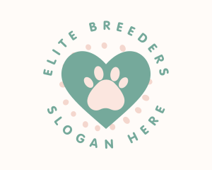 Paw Print Heart logo design