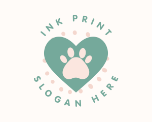 Print - Paw Print Heart logo design
