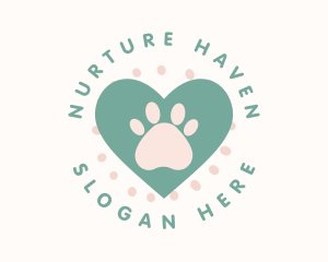 Fostering - Paw Print Heart logo design