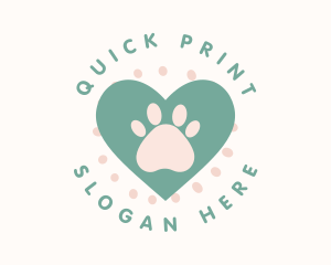 Paw Print Heart logo design