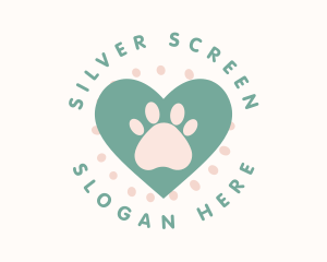 Grooming - Paw Print Heart logo design