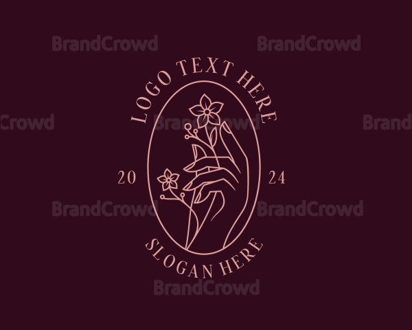 Artisanal Floral Hand Logo | BrandCrowd Logo Maker