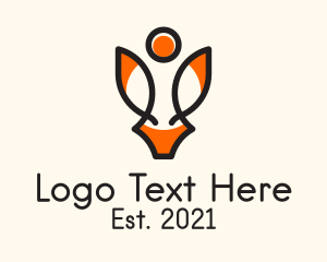 Animal Silhouette - Human Fox Conservation logo design