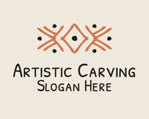 Carving - Orange Tribal Detail logo design