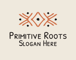 Primitive - Orange Tribal Detail logo design